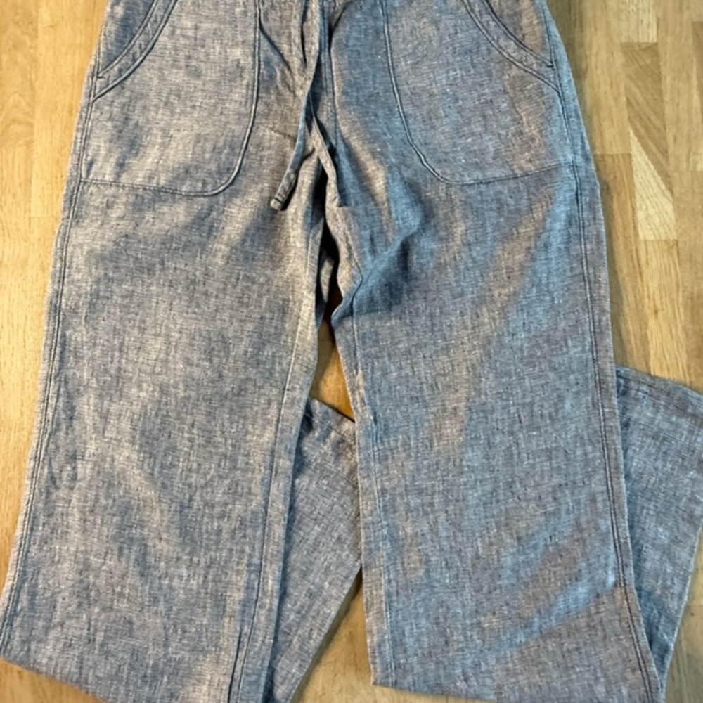 🩶ATHLETA CHAMBRAY CABO LINEN WIDELEG PANT